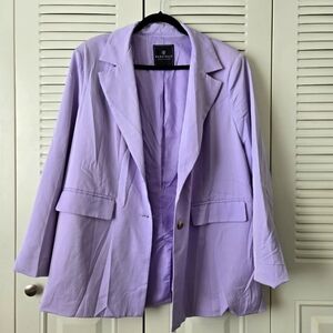 Bagatelle Women's Blazer Lavender Polyester Blend Fabric SZ XL #026